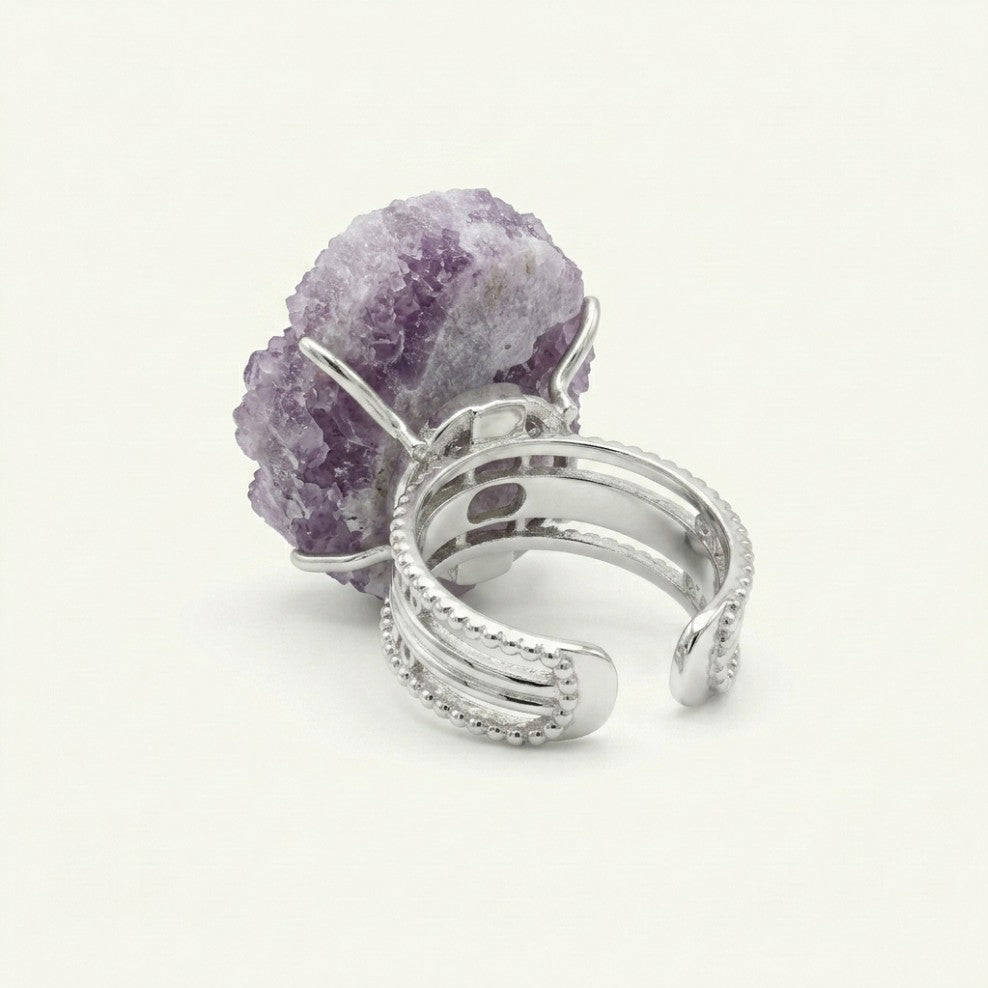Violet Mist ring in violet tones, shown from the front.