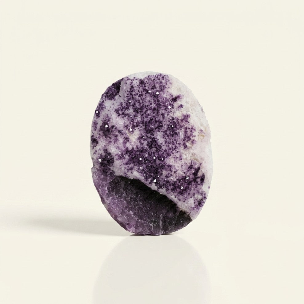Violet Mist ring in violet tones, shown from the rear to reveal the setting.