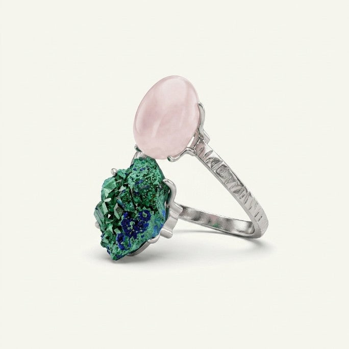 Rose Horizon ring in rose tones, shown from the front.