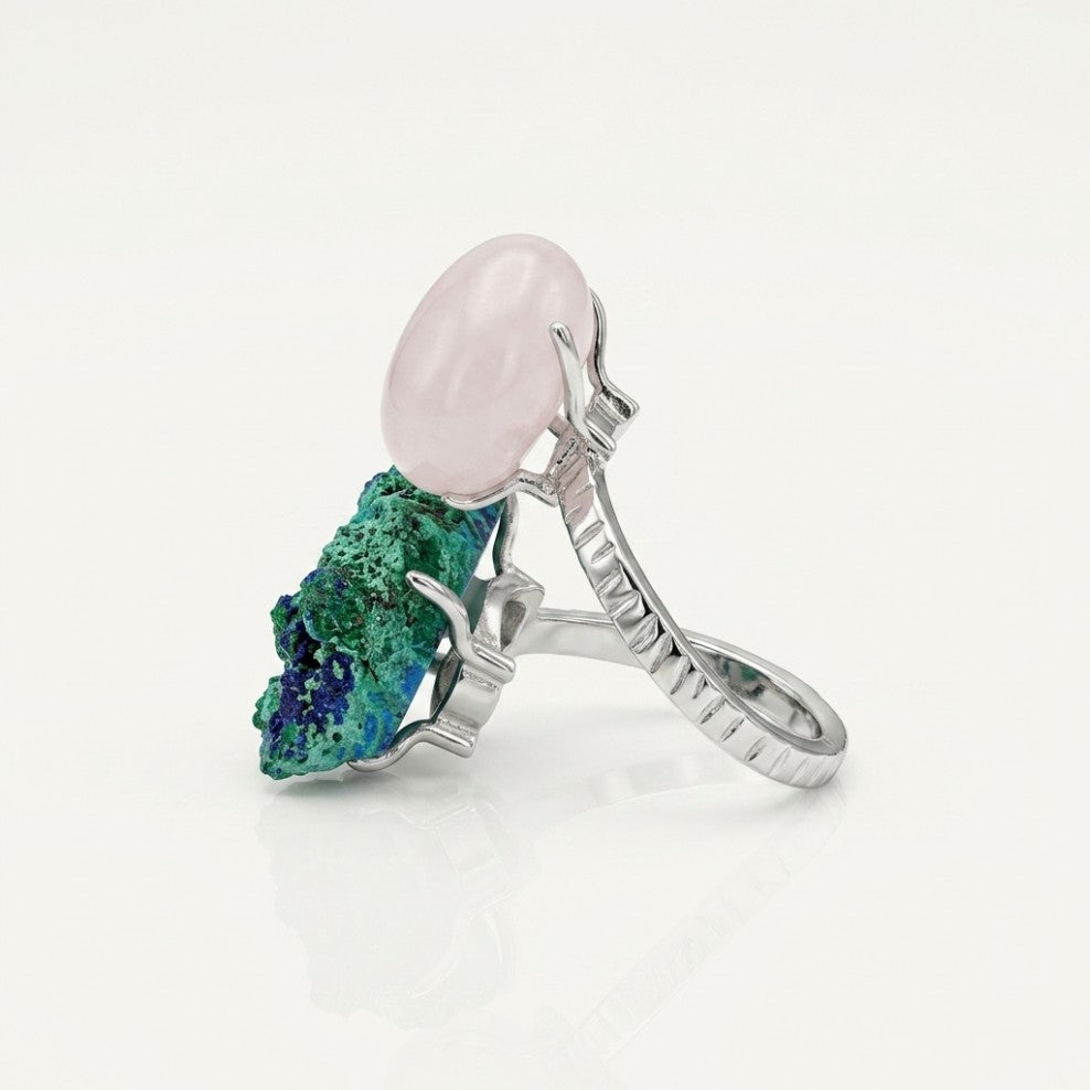 Rose Horizon ring in rose tones, shown at a three-quarter angle.