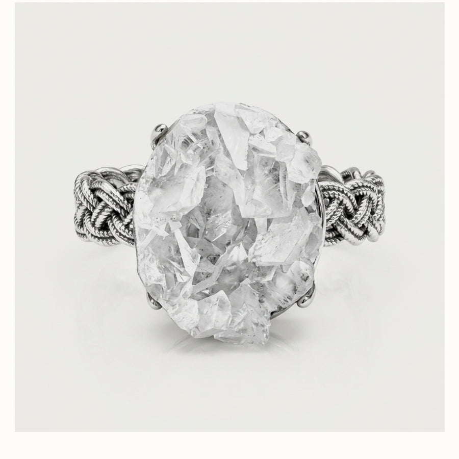 Cloud Crown sculptural ring, front view.