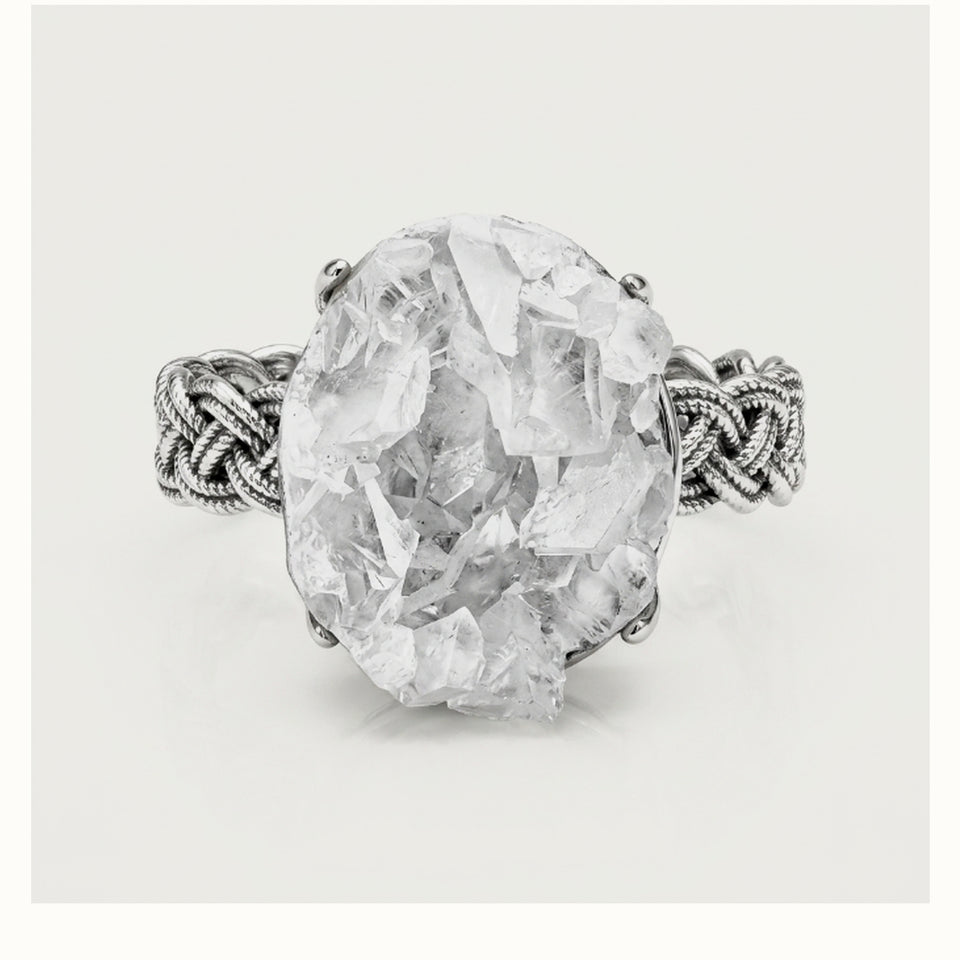 Cloud Crown sculptural ring, front view.