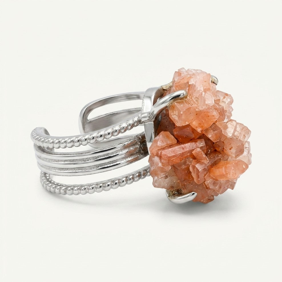 Dawn Cluster ring in warm tones, shown from the front.
