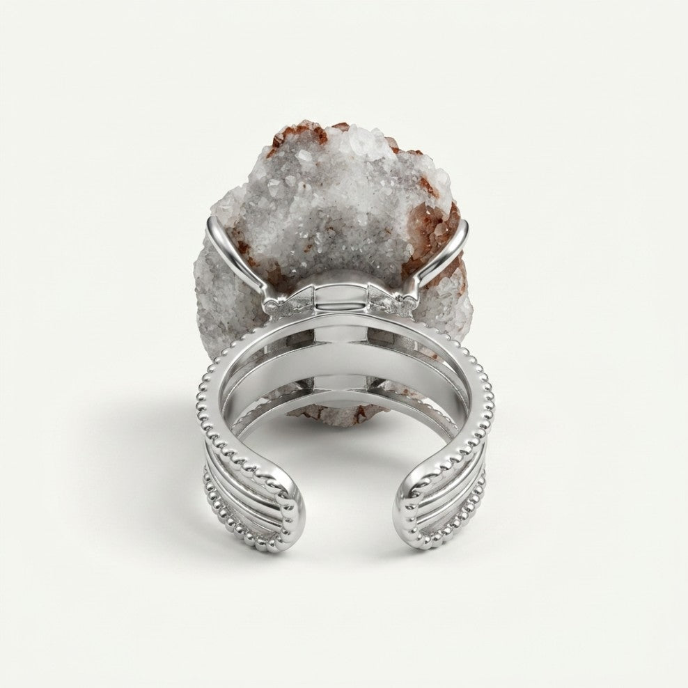 Crystal Branch ring in clear tones, shown at a three-quarter angle.