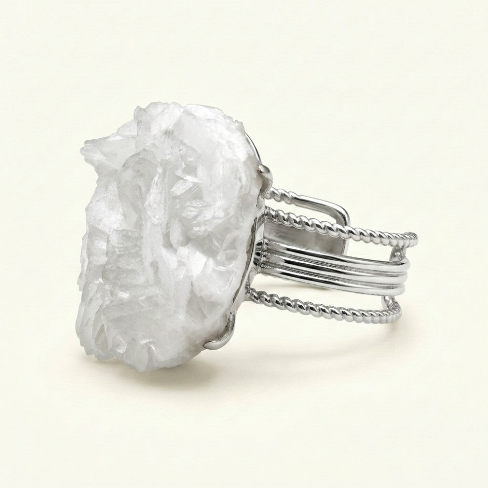 Pale Monolith ring in pale tones, shown from the front.