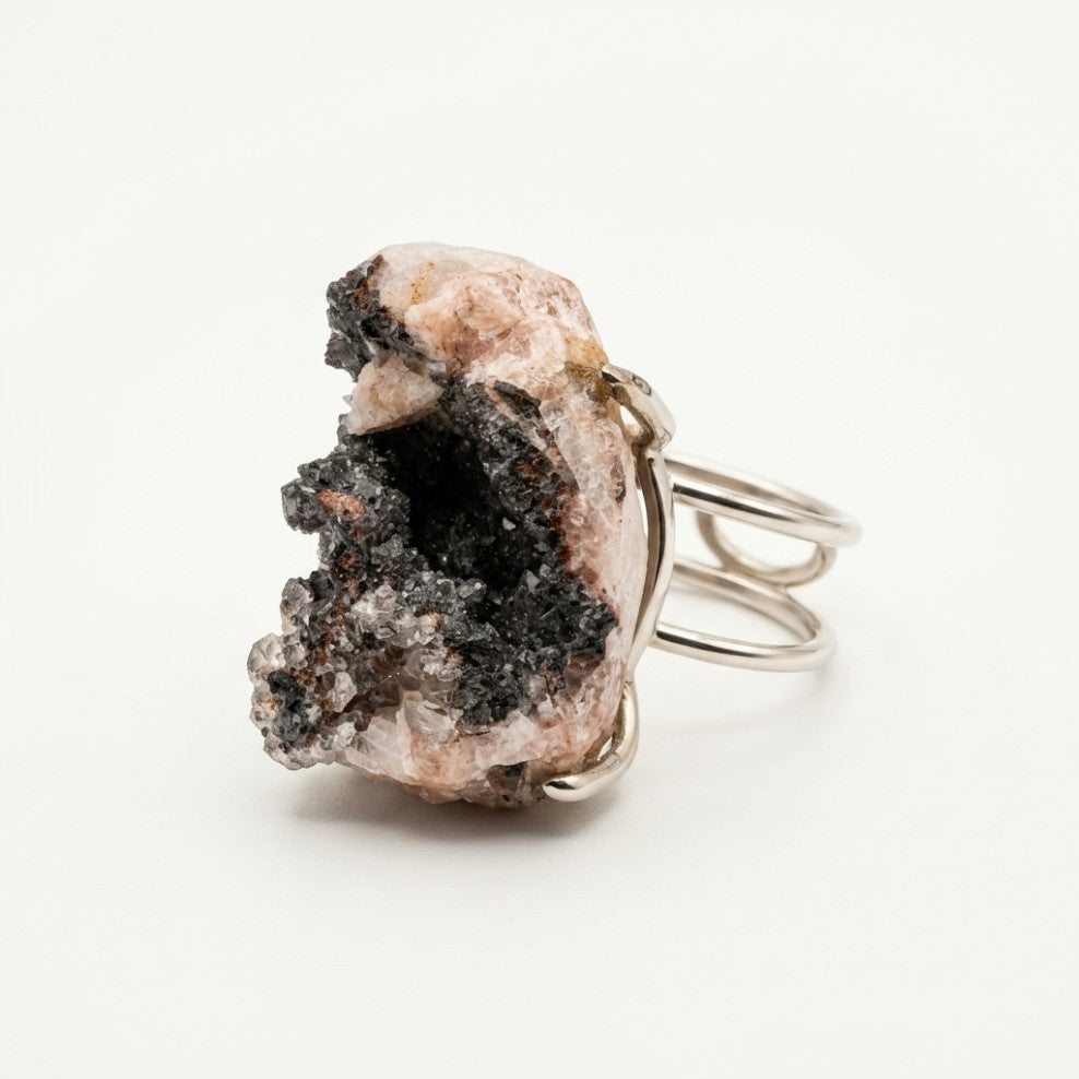 Midnight Ridge ring in dark tones, shown at a three-quarter angle.