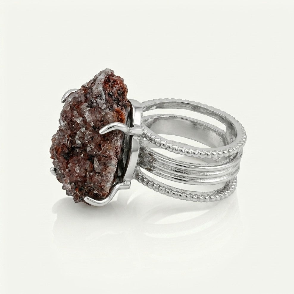Stone Veil ring in natural tones, shown at a three-quarter angle.