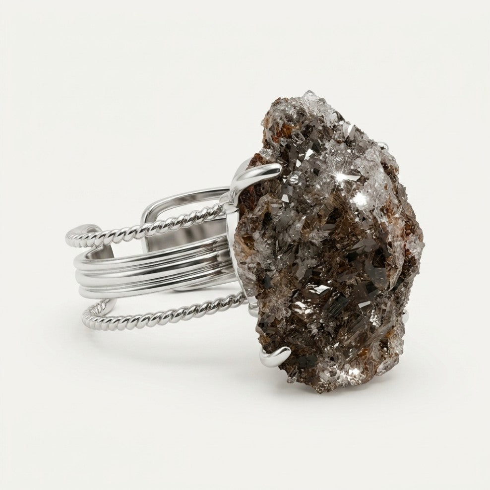 Stone Veil ring in natural tones, shown from the rear with its visible ring silhouette.
