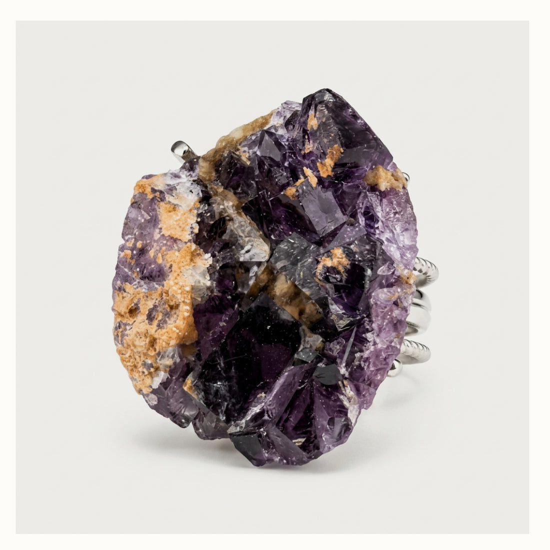 Natural Violet Earth Mineral Ring