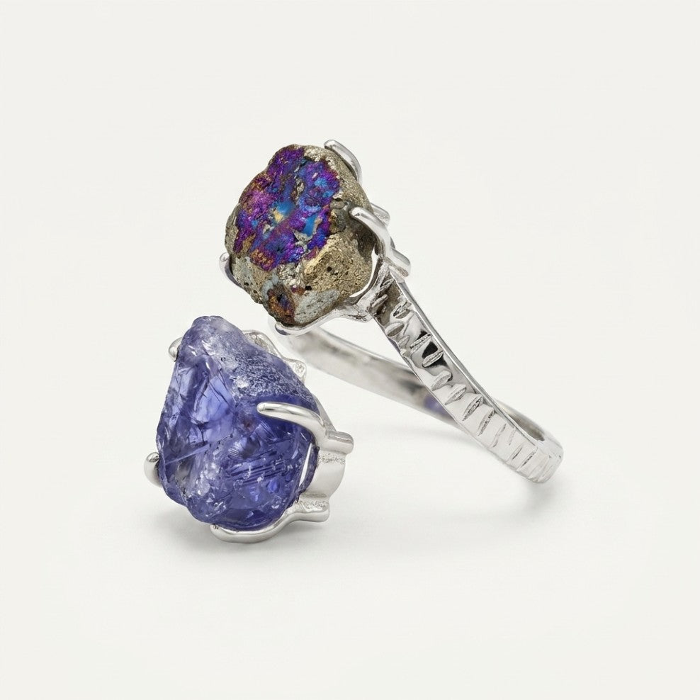 Balance sculptural ring, side profile.