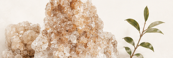 ENERGYENER mineral forms arranged in a natural display