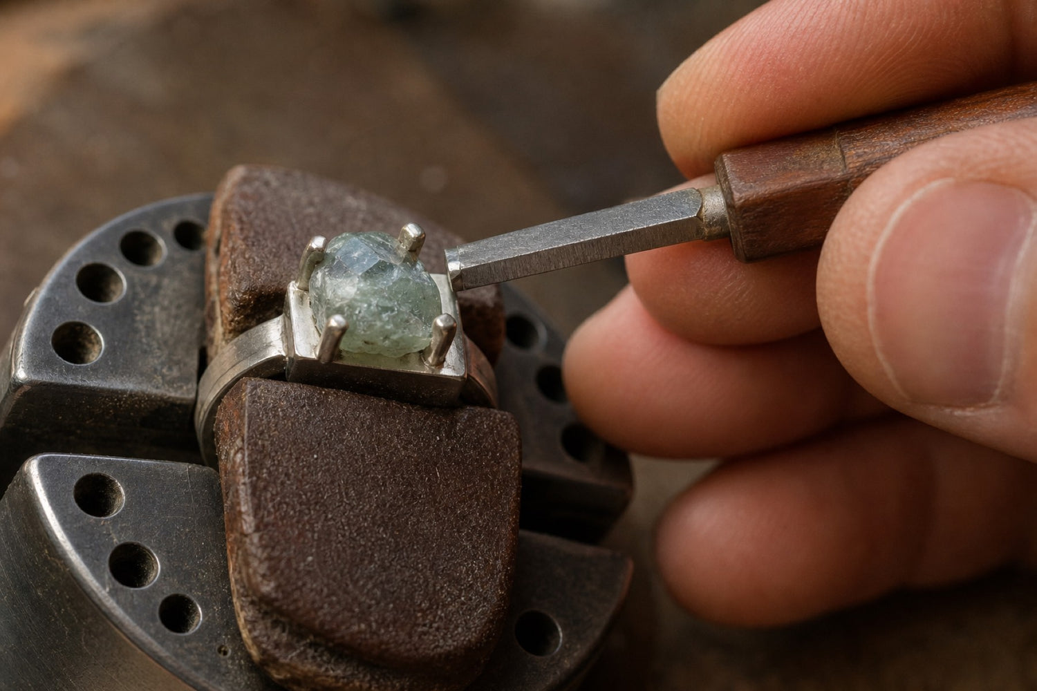 Hands-on setting, adjustment, or finishing of an ENERGYENER ring